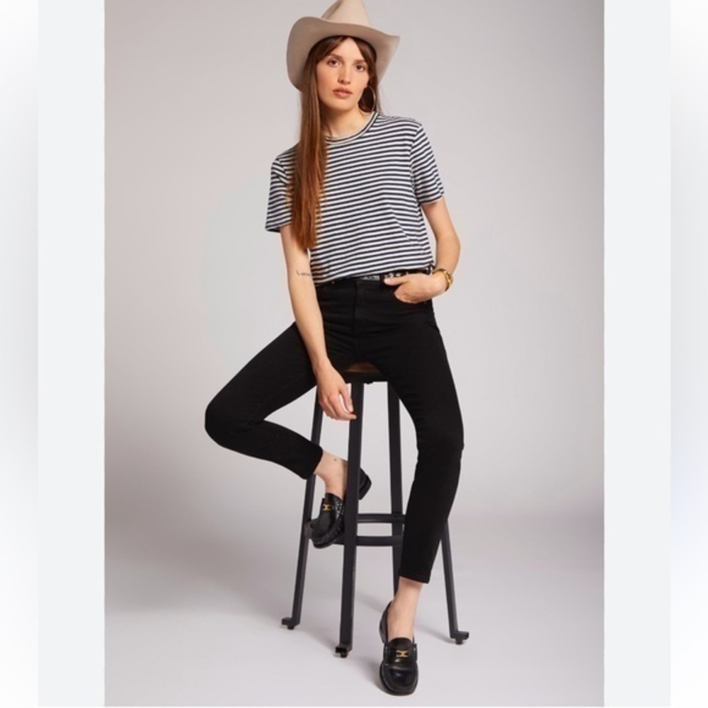 Current Elliot Highrise Jet Black Stiletto Skinny Jeans